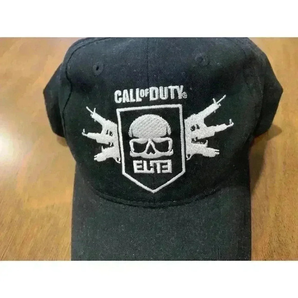 Call of Duty MW3 Elite Hat Black Strapback Cap Skull and Gun Embroidered Logo - Picture 4 of 8